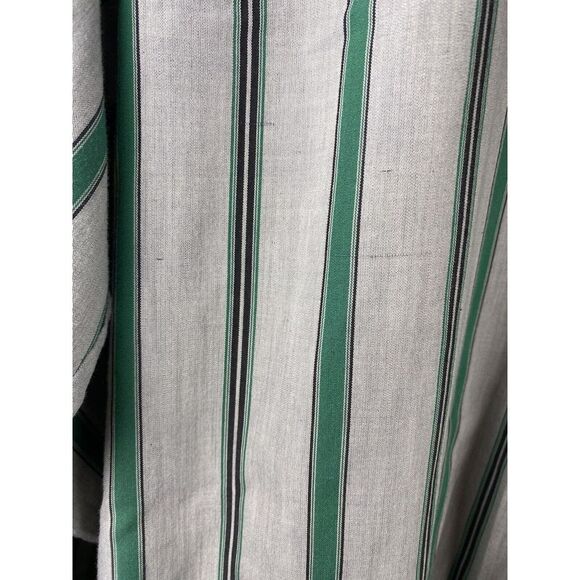 VTG LEVI'S International Long Sleeve Shirt Grey Striped Men M Hidden Button Read - Picture 4 of 8